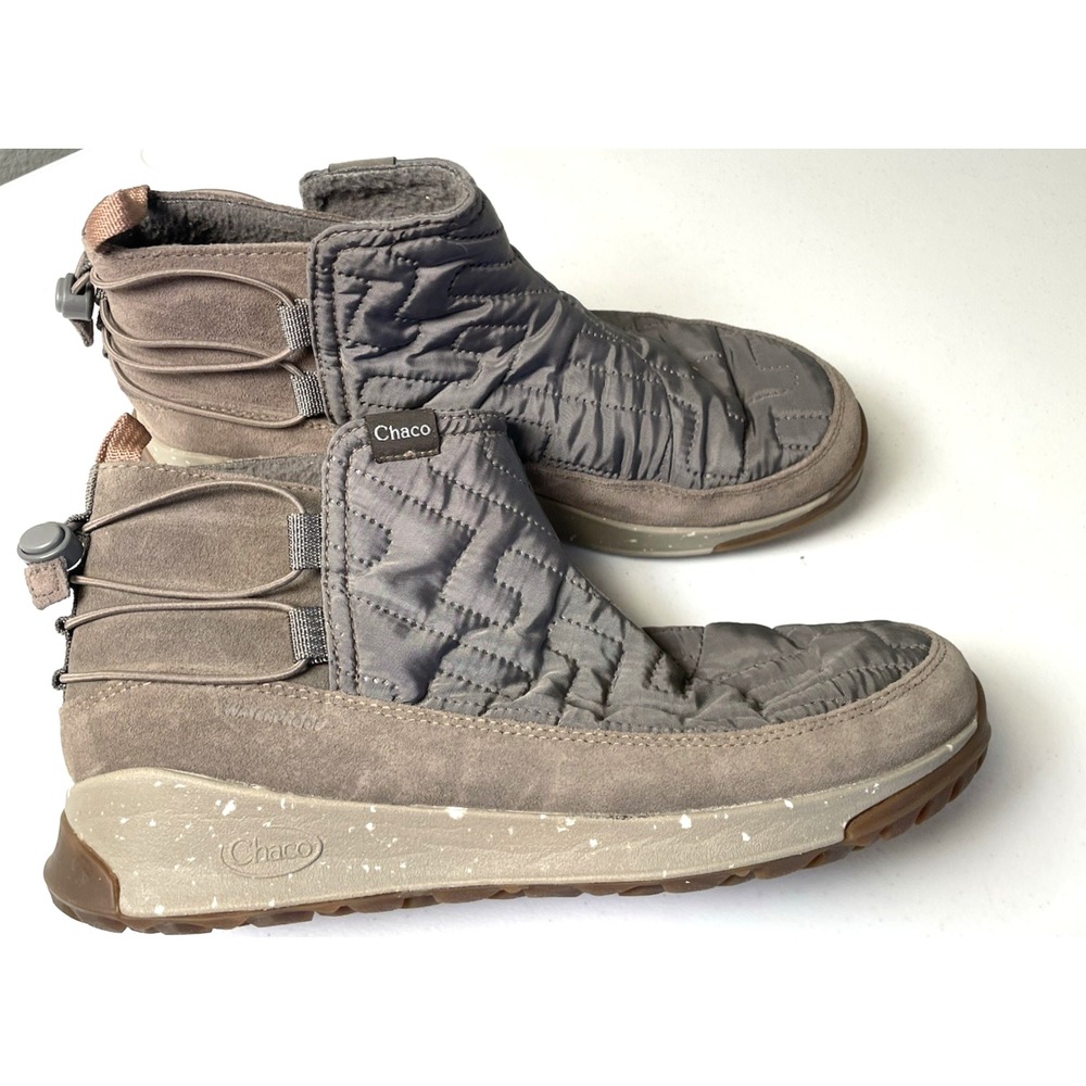 Chaco Women's Boots 8 Borealis Ridge Waterproof shoes Gray Morel Quilted Suede
